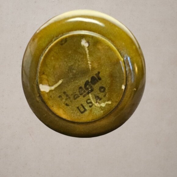 Royal Haeger Vintage Bud Vase/Pitcher Stamped USA 9 Green-Blue Glazed Pottery T2 - Picture 4 of 5